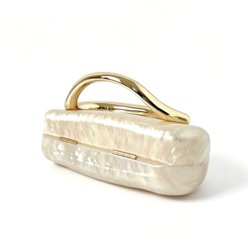 Image of Acrylic Clutch Purse for Women Classic Round Acrylic Evening Handbag Vintage Metal Handlebars Bag for Wedding Party Prom