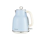 Salter Retro Blue 1.7 L Kettle – 3KW Rapid Boil, 360° Base, Removable Limescale Filter, Cordless, Water Level Window, Blue Indicator Light, Boil Dry Sensor & Auto Shut-Off, Vintage Design