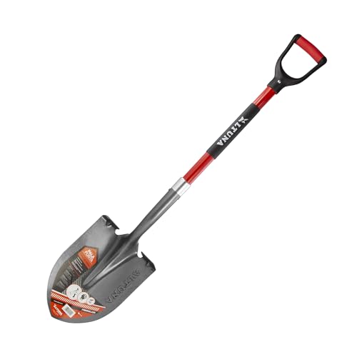 Pala de Jardinería de Alta Resistencia - 25 x 29 x 105 cm - Modelo Profesional - Capacidad Extrafuerte con Mango de Fibra de Vidrio - Cabeza Forjada - Ideal para Obra y Agricultura - Altuna