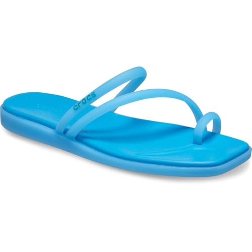 Image of Crocs Women's Miami Toe Loop Sandals | Square Toe Flat | Flexible Straps | Croslite Foam Footbed