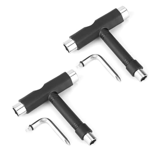 Alomejor 2 Sätze Skateboard Schraubenschlüssel Stahl T Form Skateboard Rollschuh Werkzeug Multifunktions Repair Tool