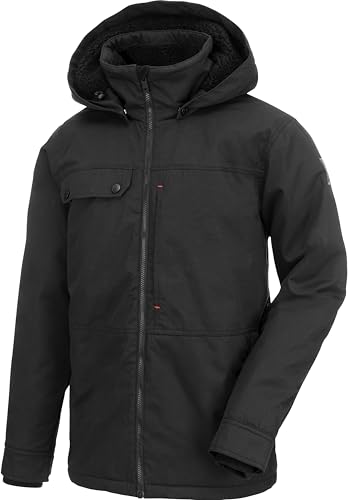 WÜRTH MODYF Winterjacke Nordic in Schwarz für Männer - gefütterte Herrenjacke mit abnehmbarer Kapuze für kalte Arbeitstage in den Größe L