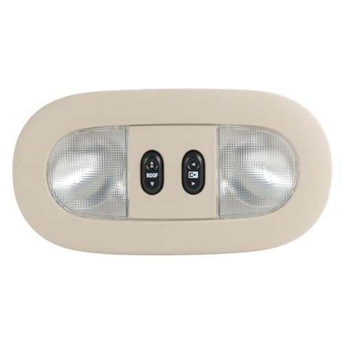 Image of LED Overhead Console Dome Map Light Interior Lamp Roof Reading Light, Beige | Compatible with 2004-2008 Ford F-150 2006-2008 Lincoln Mark LT Replace# 7L3Z-18519A70-BA, 4L3Z-18519A70-BAA