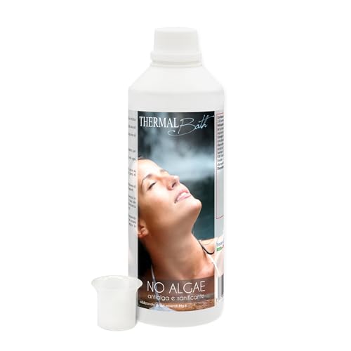 Thermal Bath No Algae 500ml - Antialga Concentrato e Igienizzante delicato. Prodotto Ideale per piccole piscine e idromassaggi di tutte le marche (Teuco, Jacuzzi, Hafro, Glass, Dimhora, Intex, Bestway, ecc.) a scocca rigida o gonfiabile.