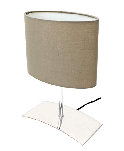 Preisvergleich Produktbild Trango Tischleuchte, Nachttischlampe, Schreibtischleuchte, Tischlampe, Lampe TG2018-04B"BROWNIE" mit Stoffschirm in Braun - Länge: 200mm Breite: 100mm - Höhe: 300mm