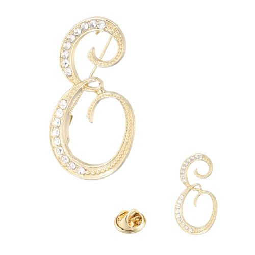 Image of PATIKIL Rhinestone Letter Brooch Pins, Initial Rhinestone Alphabet Letter Lapel Badges Pin for Women Men Suits Dress Coat