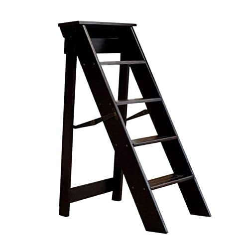 Escabeau en bois peu encombrant avec marches larges pliables