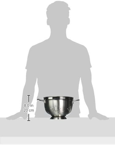 Miniatura 2 de Uniware Colador profesional de acero inoxidable estilo alemán, plateado, resistente (5 cuartos de galón)