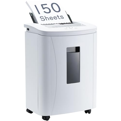 Fonirvanic Destructeur de Documents Papier Electrique: 150 Feuilles Sécurité P4 Coupe 3x10mm Grande Capacité 25L Protection Surcharge Surchauffe pour Bureau Professionnel et Usage Personnel