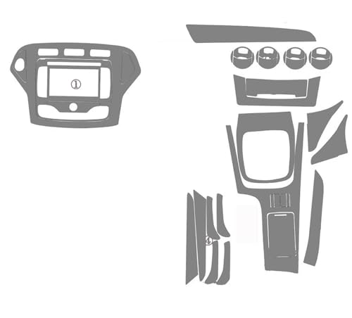 Accessoires de style argent carbone 3D pour habitacle Ford Mondeo