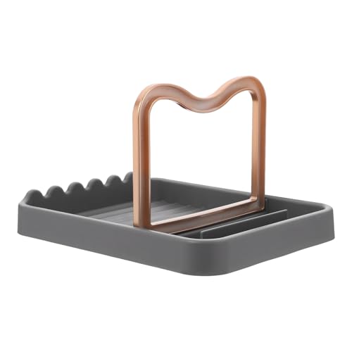 HOODANCOS Repose-cuillère Cuisine avec Support Couvercle et Égouttoir Rangement Multifonction pour Ustensiles et Couvercles de Casseroles Design Élégant et...