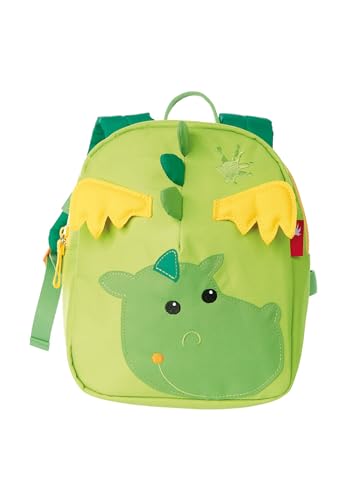 SIGIKID 24216 Mini Rucksack Drache Kinderrucksack für Krippe, Kita, Ausflüge empfohlen für Mädchen und Jungen ab 2 Jahren, Grün 24 cm