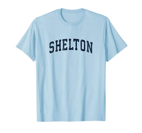 Shelton Connecticut CT Diseño deportivo vintage Diseño azul marino Camiseta