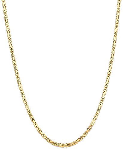 14k Yellow Gold 3.25mm Link Byzantine Chain Necklace 16 Inch Pendant Charm Fine Jewelry Gifts For Women For Her 14k Yellow Gold 3.25mm Link Byzantine Chain Necklace 16 Inch Pendant Charm Fine Jewelry Gifts For Women For Her - Image 9