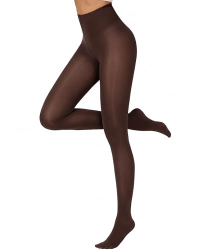 Image of Luxdovi Women Ultra Soft 50 Denier Silky Tights Semi Opaque Solid Color Pantyhose High Waist Footed Stockings