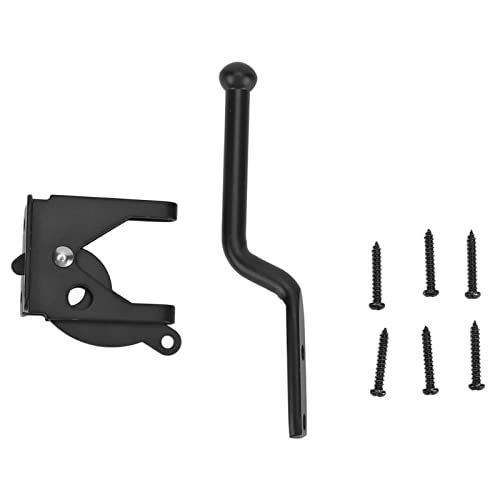 Image of Carbon Steel Garden Door Lock Hasp Safety Padlock Clasp for Gates and Chests Black