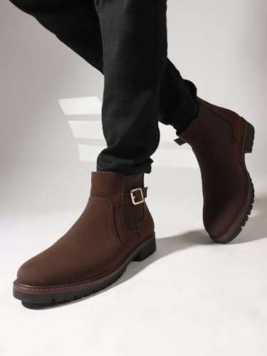 Image of Carlton London Men's Comfortable Chelsea Boot with Buckle
