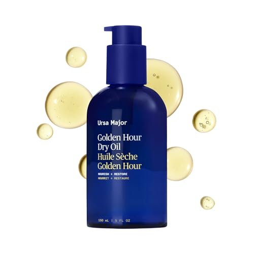 Ursa Major Golden Hour Dry Oil | Nourishes, Moisturizes & Supports Skin’s Barrier | Fast-absorbing, Natural Body & Hair Oil | Conditions and Detangles Hair | Vegan, Cruelty-Free, Non-Toxic | 5 ounce