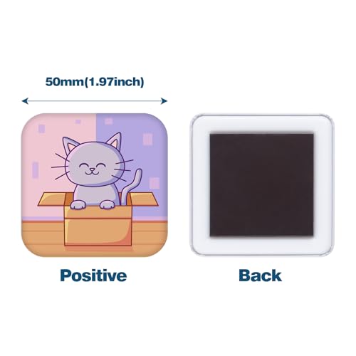 100 Sets Square Button Parts，Fridge Magnet Button Maker Supplies for Square-Shaped Badge Maker Machine 50mm，Including Metal Cover, Plastic Back Cover, Clear Film,