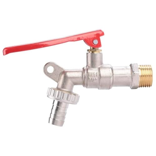 Image of BATH GURU 1 /2 Inch Brass Alloy Mini Washing Machine Tap Nozzle Bib Cock Tap with Lock System for Bathroom Garden Car Bike Washing Area Pack of 1