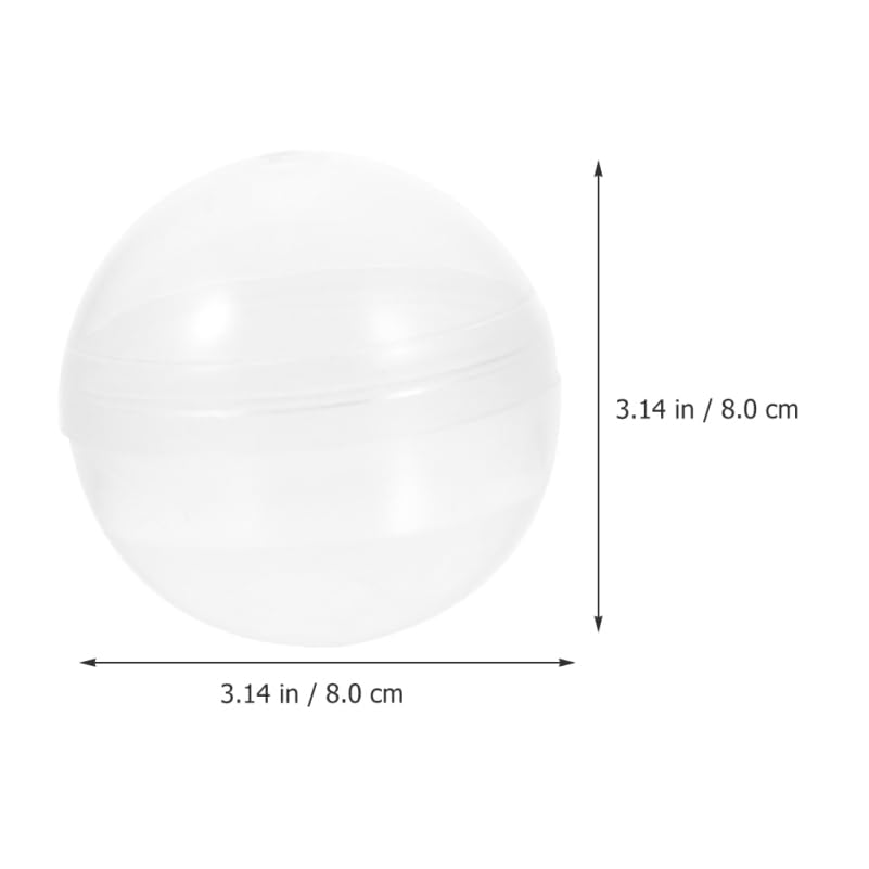 STOBAZA Confezione da 20 palline in plastica trasparenti e riempibili, capsule rotonde da 8 cm, per macchine per artigli, giocattoli, conservazione e decorazione