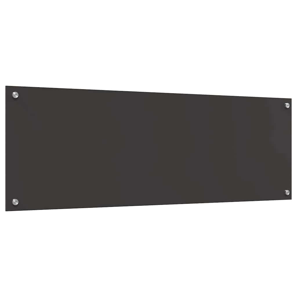 Crédence de Cuisine en Verre trempé Gris foncé 2 pièces 120 x 40 cm, 6 mm, avec 4 Trous pré-percés, résistante à la Chaleur pour Cuisine Maison et Restaurant
