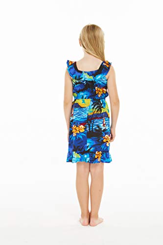 Image of Hawaii Hangover Family Matching Hawaiian Clothes, Sunset Blue | Family matching Hawaiian outfits, Sunset Blue, lightweight rayon, machine washable, tropical print, luaus, cruises