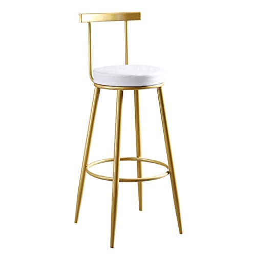 Taburete de bar tapizado de poliuretano con reposapiés, montaje sencillo, silla de bar para comedor, cocina, mostrador de bar