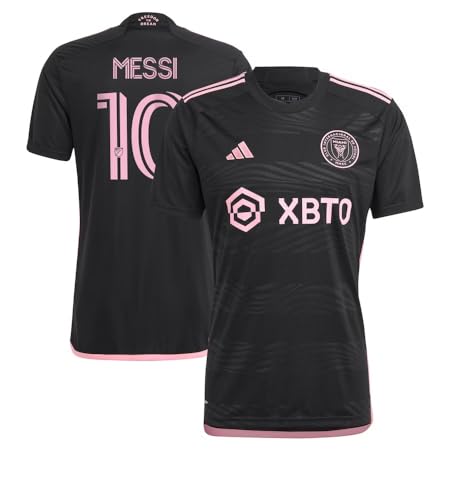adidas Men's Soccer Inter Miami 23/24#10 Messi Away Jersey - Glittering Design, Moisture-Wicking Fabric (US, Alpha, X-Large, Regular, Regular)