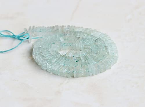Évitez les bijoux ternes avec l'aigue-marine facettée Heishi en perles bleues
