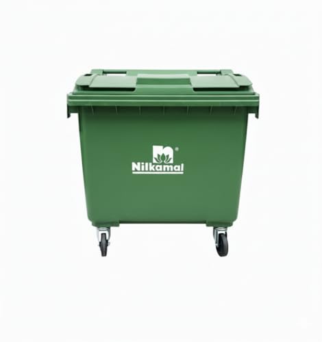 Image of Nilkamal Big Plastic Wheeled Dustbin with Lid 660 Litre Green
