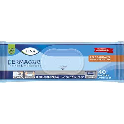 Tena Slip Dermacare, Toalha Umedecida para Banho de Leito, 40 unidades