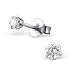 Produktbild Laimons Damen-Ohrstecker rund glitzer weiß Sterling Silber 925