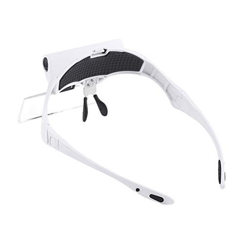 Lupa de 5 lentes 1.0X-3.5X Tiara de aumento de óculos com 2 luzes LED Lupa multifuncional Lupa de óc