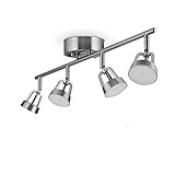 Globe Electric 59429 Wi-Fi Smart 4-Light LED Track Lighting, Brushed Nickel, No Hub Required, 28 Watts - Multicolor RGB, Tunable White, 1600 Lumens - 400 Lumens per Head, 50,000 Hours, 80 CRI