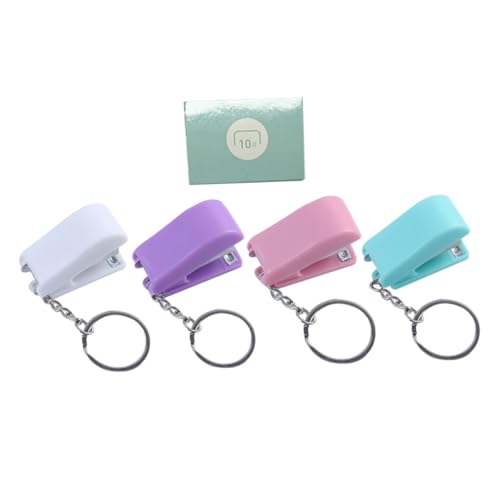 Cabilock Mini Stapler Keychain Portable Book Binding Tool with Staples Lightweight Compact Stapling Pendant for Students Office School Gift for Friends and Colleagues