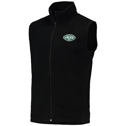 Image of dunbrooke Men's Black Minnesota Vikings Houston Fleece Full-Zip Vest
