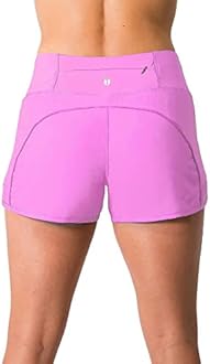 Tough Mode Womens 3" Lightweight Running WOD Volleyball Shorts Workout Mesh Liner Zip Pocket, Pink, M