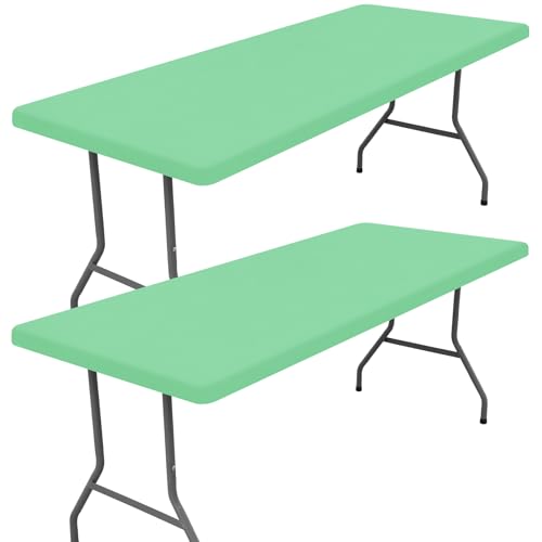 Moosfor 2 Pack Rectangle Spandex Fitted Table Cloth, 4FT Elastic Tablecloth