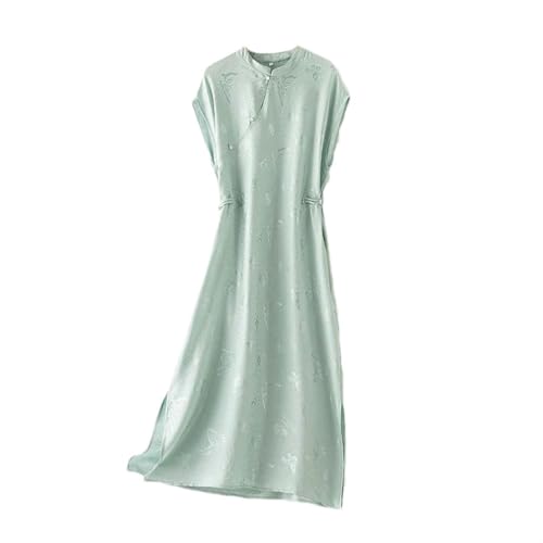 Robe d'été pour femme style chinois et chic à taille haute
