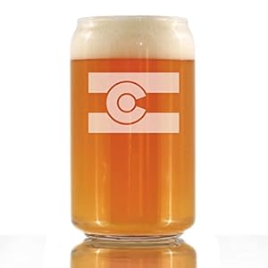 Colorado Flag – Beer Can Pint Glass – Centennial State Gifts – 16 Ounce