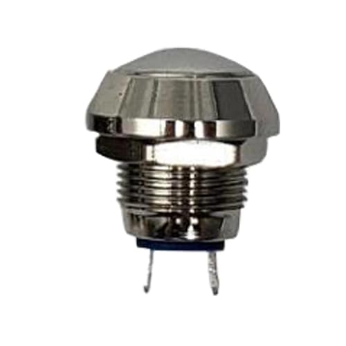 Pulsador metálico de 12 mm IP65 con cabeza de arco y contactos de aleación de plata para 220V