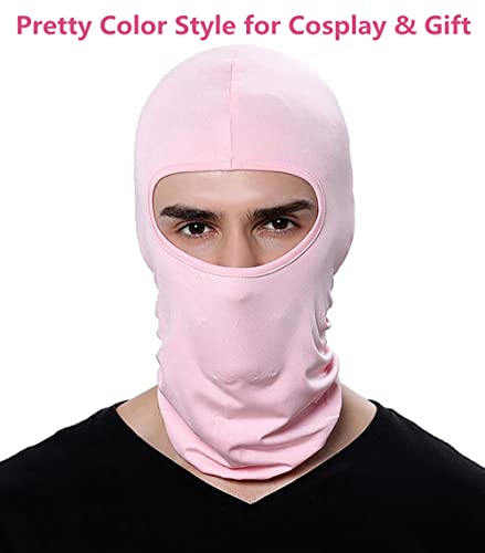 Balaclava Ski Mask Head Mask Full Face Mask Windproof Face Cover Sun Uv Protection Scarf Men Women Outdoor Sport Cycling Cap (Pink) #TOP5