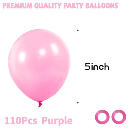 Image of Pink Balloons 110Pcs, 5 Inch Small Pink Latex Party Balloons, Mini Thick Pink Balloons for Birthday Wedding Baby Shower Decorations.