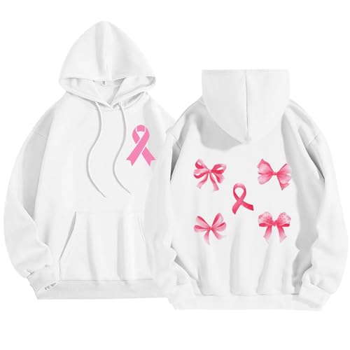Sweat à capuche femme Octobre Rose ample et chaud pour soutenir la cause au quotidien en automne