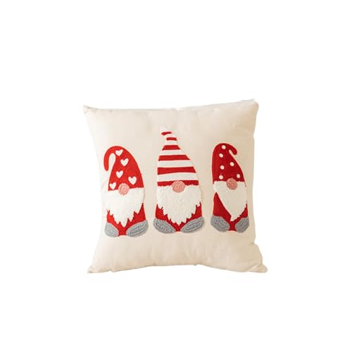Taie d'oreiller Noël broderie haut de gamme en format 45x45cm pour une décoration soignée