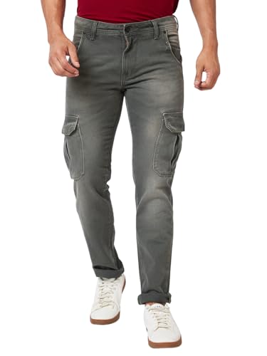 Image of Spykar Men's Kano Slim Fit Mid-Rise Jeans (Ankle Length)