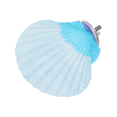 Image of Bird Perches for Cage, Abrasive Surface High Calcium Mineral Parrot Perch Stand - Bird Nail File for Claw & Beak Health, Colorful Ceramic Bird Cage Accessories (Blue, Shell)