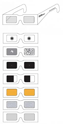 Simulator Glasses Kit made of Heavy Paperboard, 7 Glasses for Common Vision Problems: Central Loss, CMV Retinitis, Peripheral Loss, Hemianopia, Color, Overall Blur, Diabetic Retinopathy