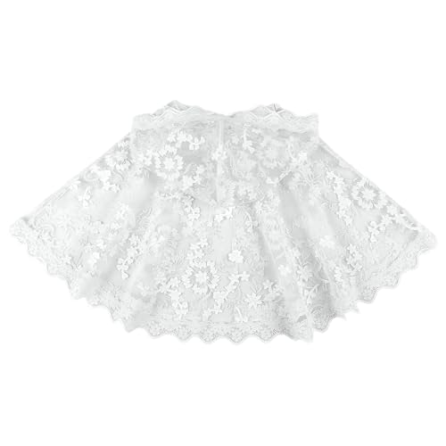 Choomomo Hooded Cape with Lace Trim - First Communion Bolero for Girls, Flower Girl Shawls for Wedding2